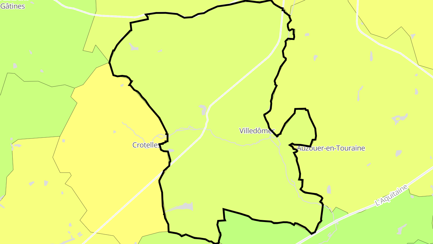 Carte des prix de l'immobilier Villedômer