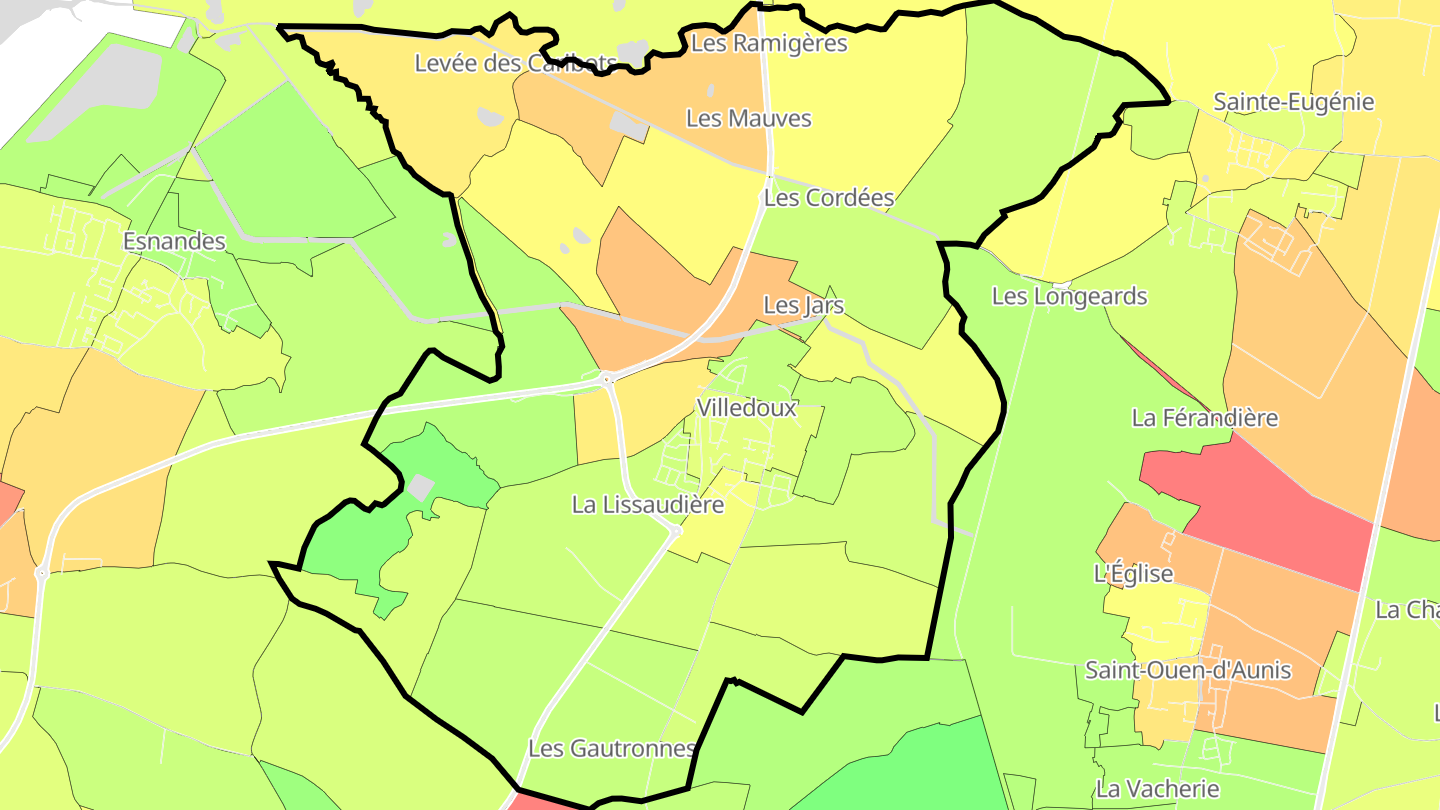 Carte des prix de l'immobilier Villedoux
