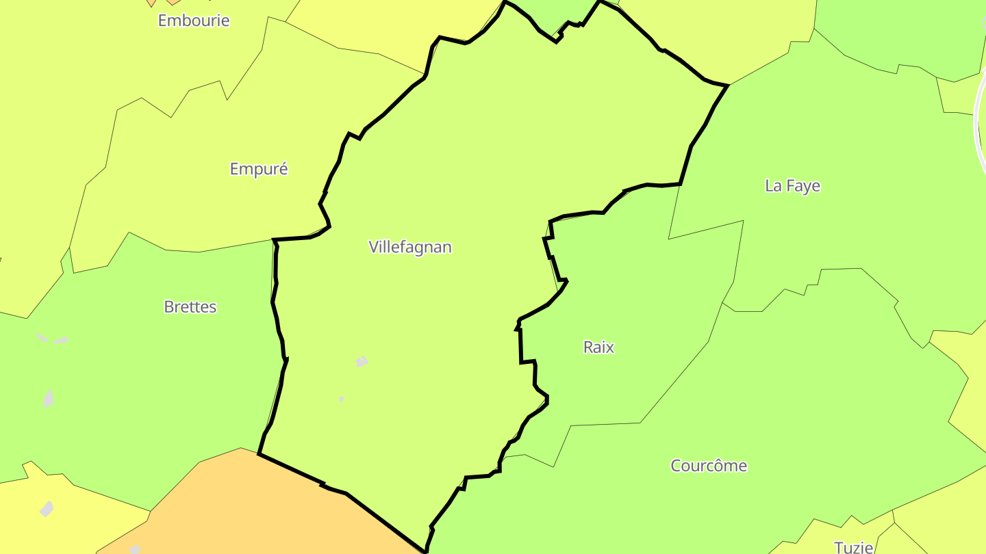 Carte des prix de l'immobilier Villefagnan