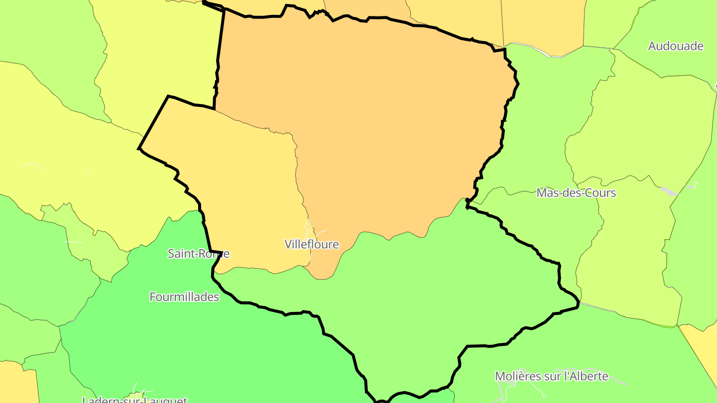 Carte des prix de l'immobilier Villefloure