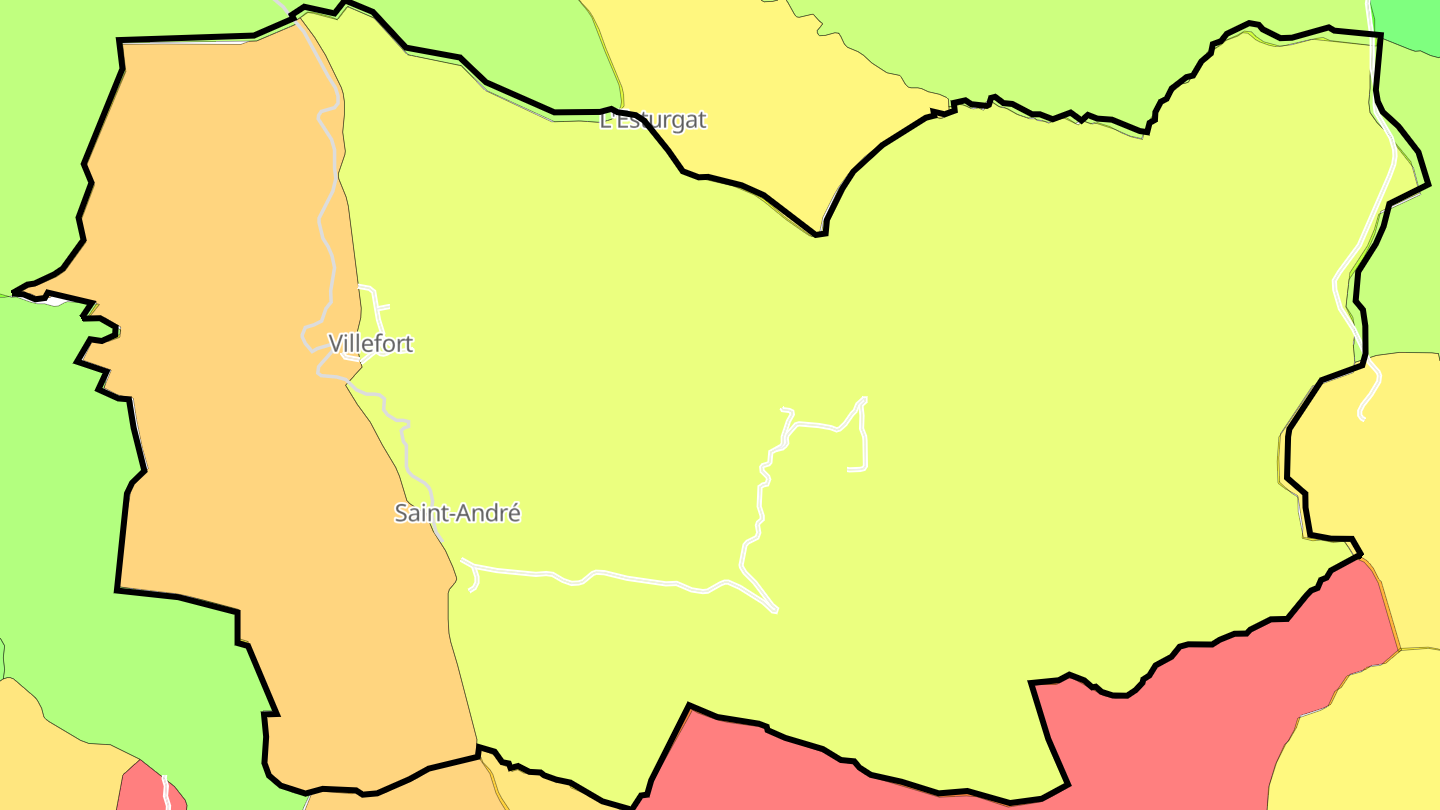 Carte des prix de l'immobilier Villefort