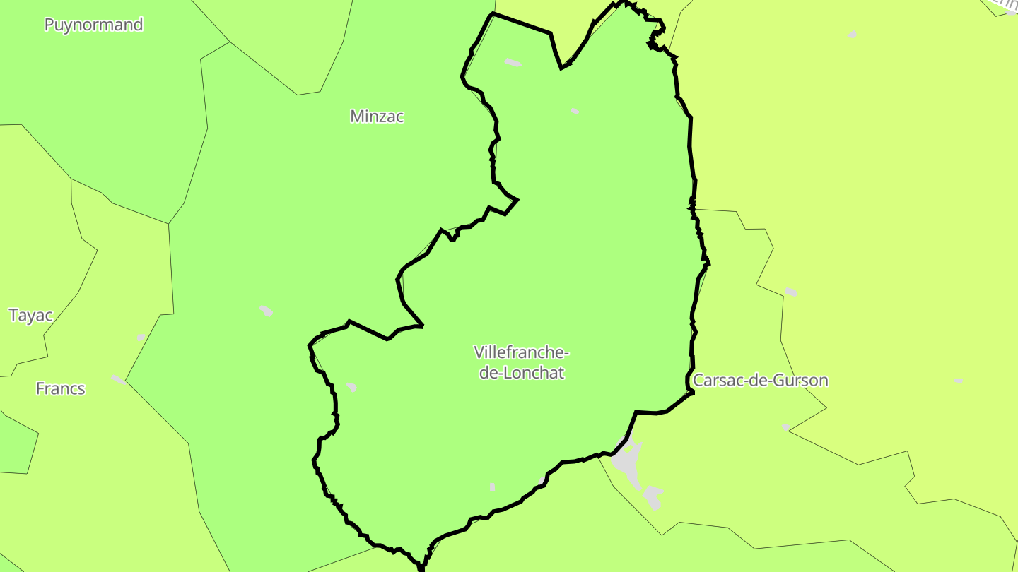 Carte des prix de l'immobilier Villefranche-de-Lonchat