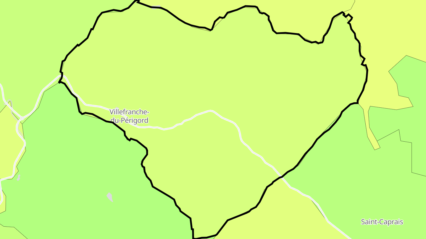 Carte des prix de l'immobilier Villefranche-du-Périgord