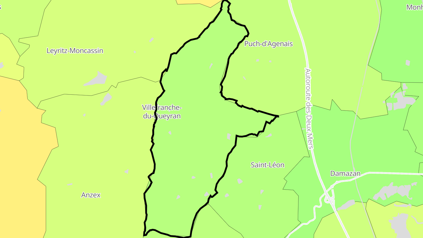 Carte des prix de l'immobilier Villefranche-du-Queyran