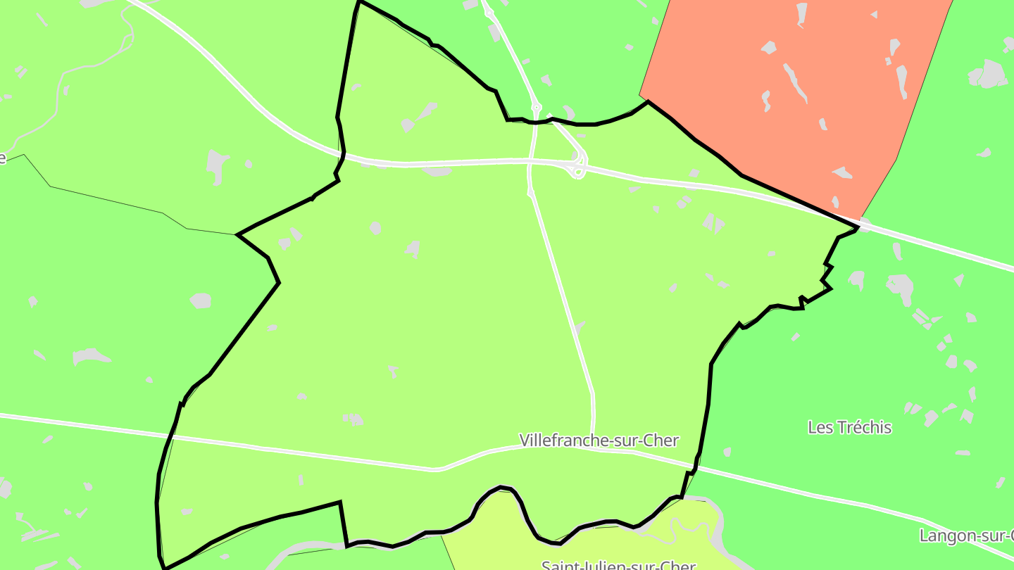 Carte des prix de l'immobilier Villefranche-sur-Cher