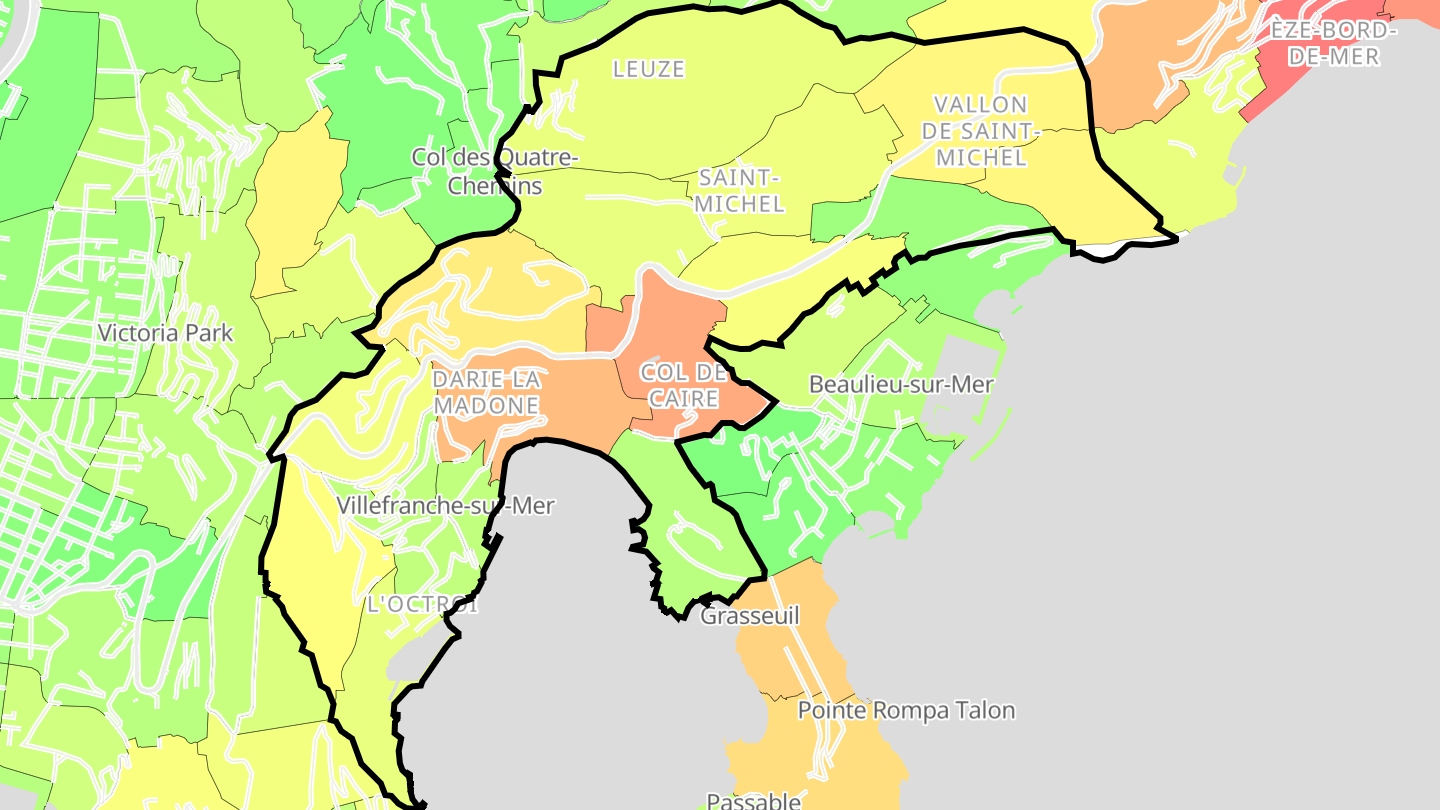 Carte des prix de l'immobilier Villefranche-sur-Mer