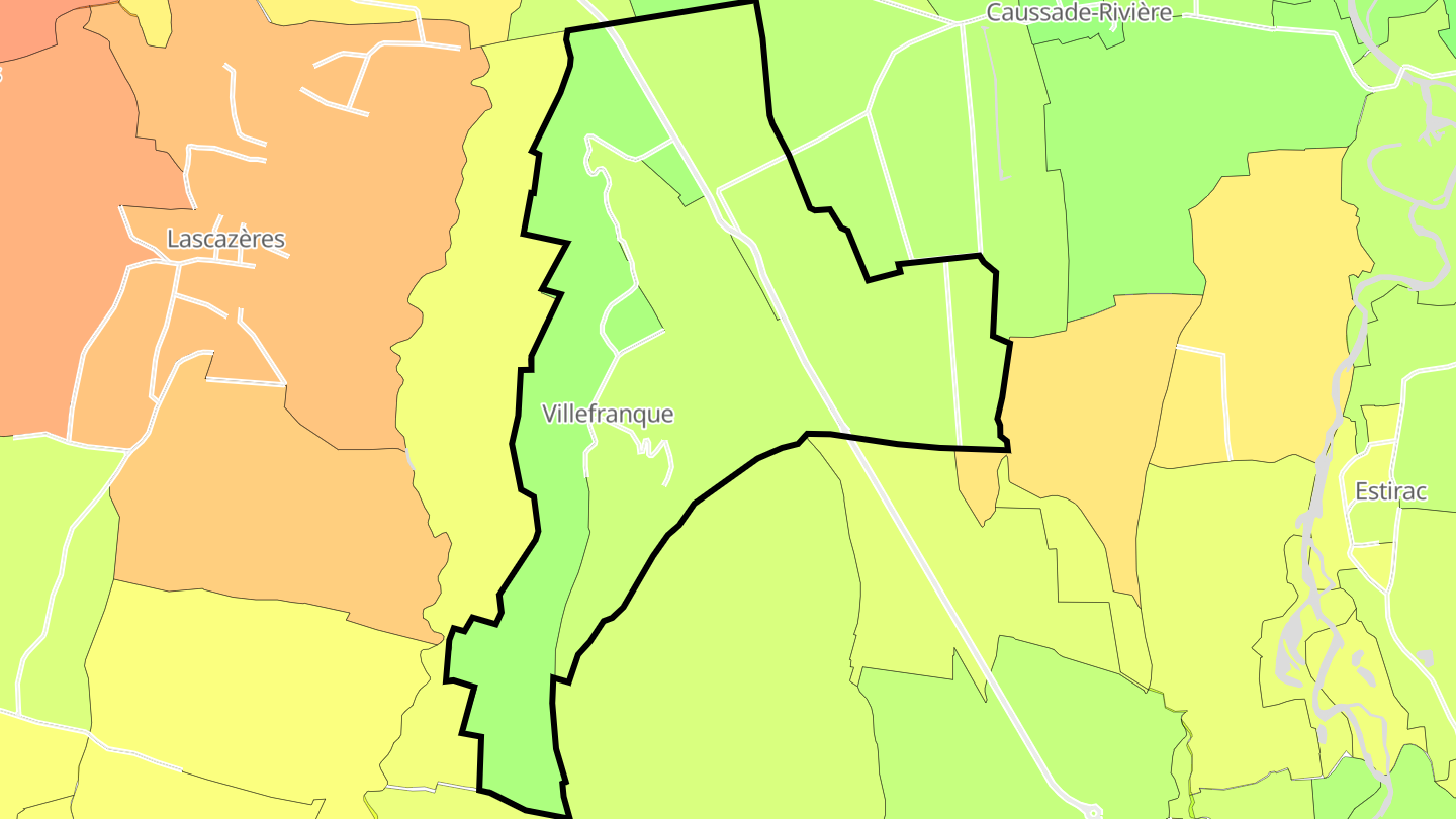 Carte des prix de l'immobilier Villefranque