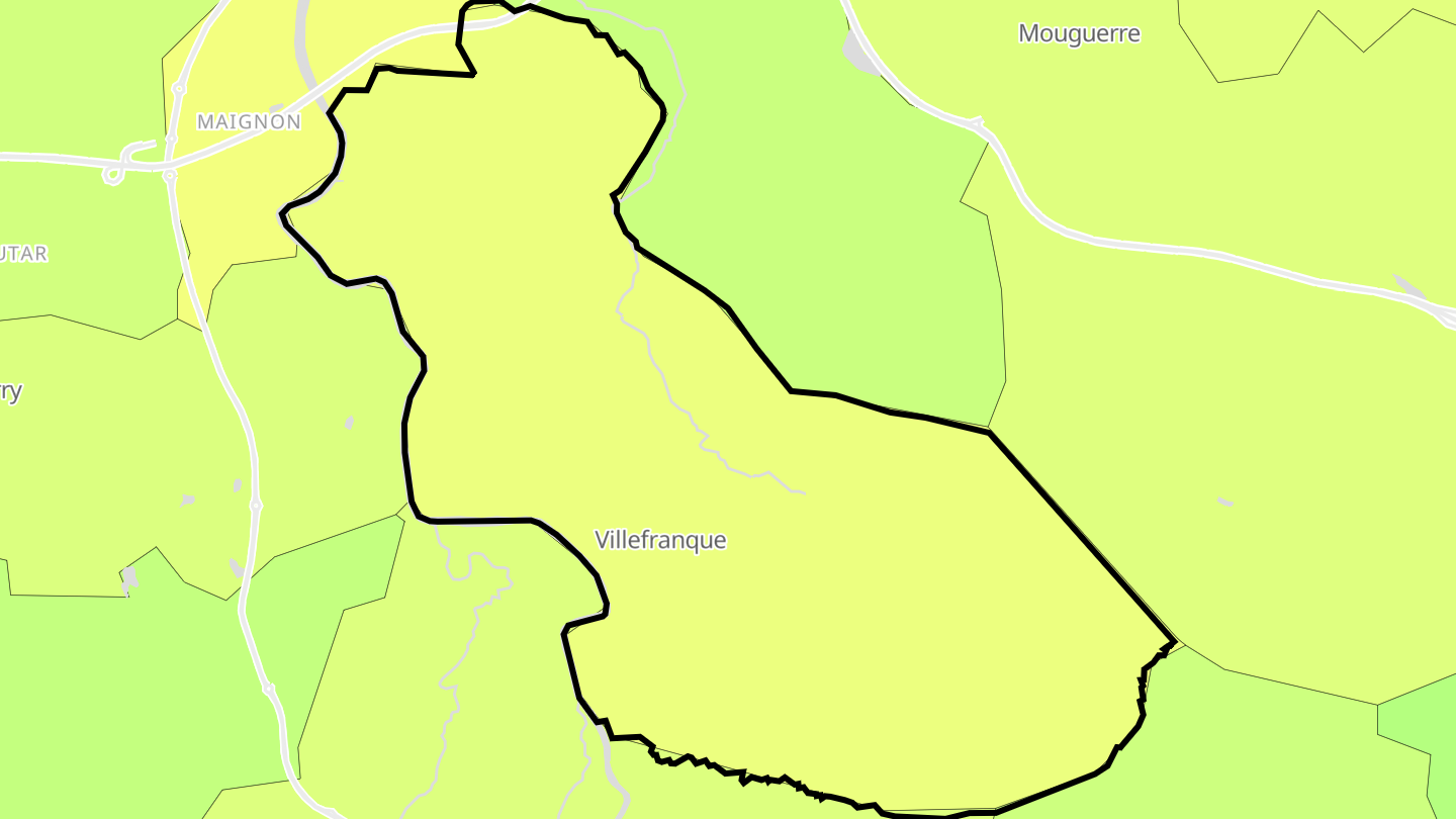 Carte des prix de l'immobilier Villefranque