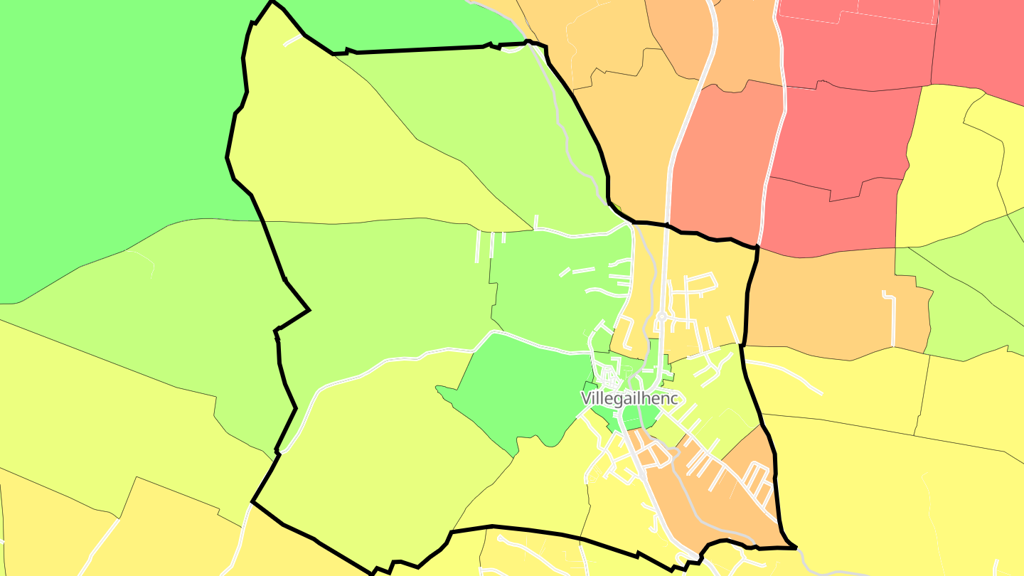 Carte des prix de l'immobilier Villegailhenc