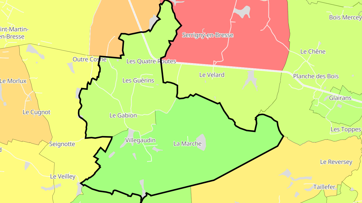 Carte des prix de l'immobilier Villegaudin