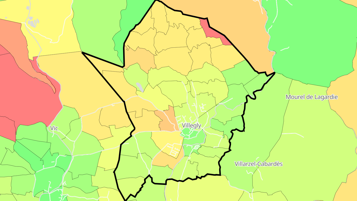 Carte des prix de l'immobilier Villegly