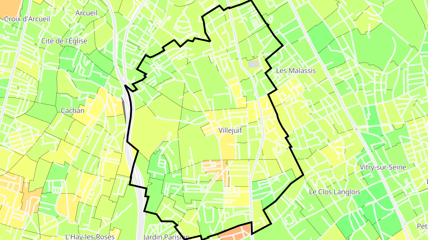 Carte des prix de l'immobilier Villejuif
