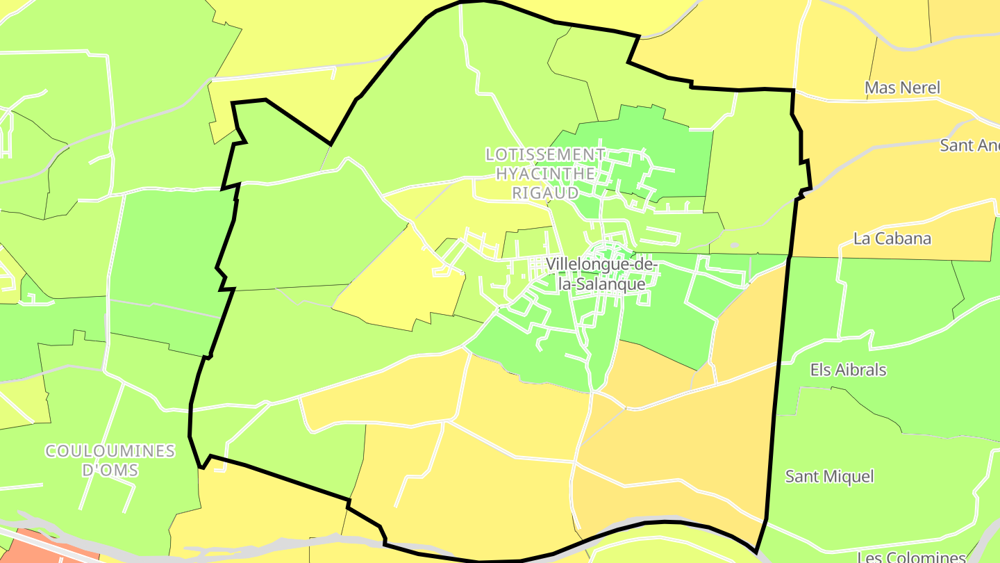 Carte des prix de l'immobilier Villelongue-de-la-Salanque