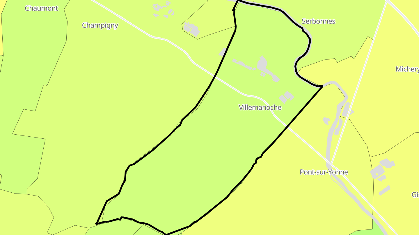 Carte des prix de l'immobilier Villemanoche