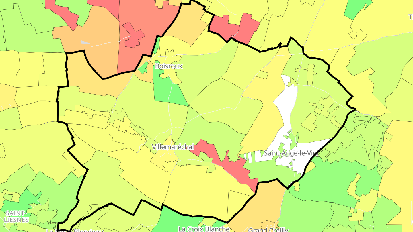 Carte des prix de l'immobilier Villemaréchal
