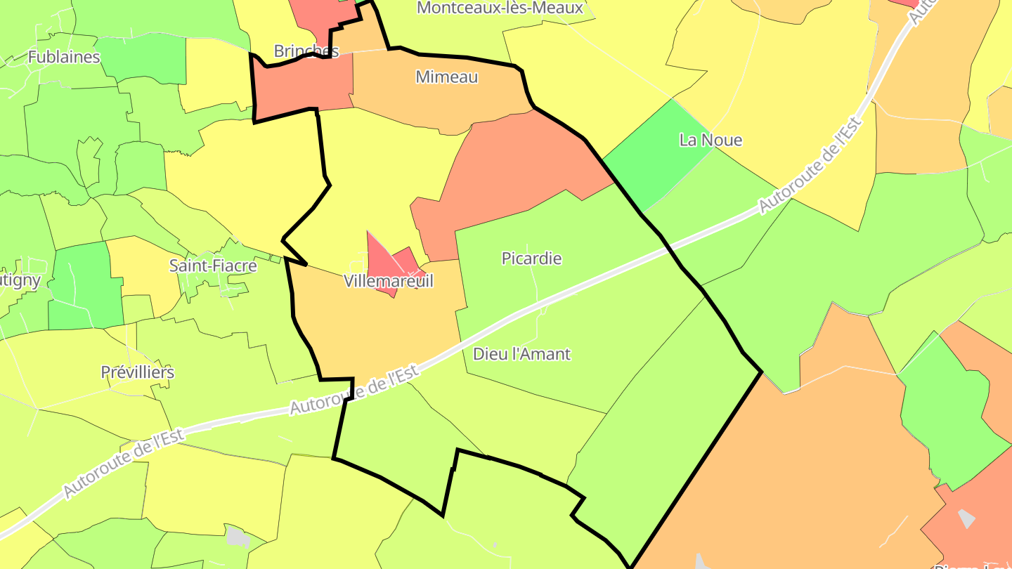 Carte des prix de l'immobilier Villemareuil