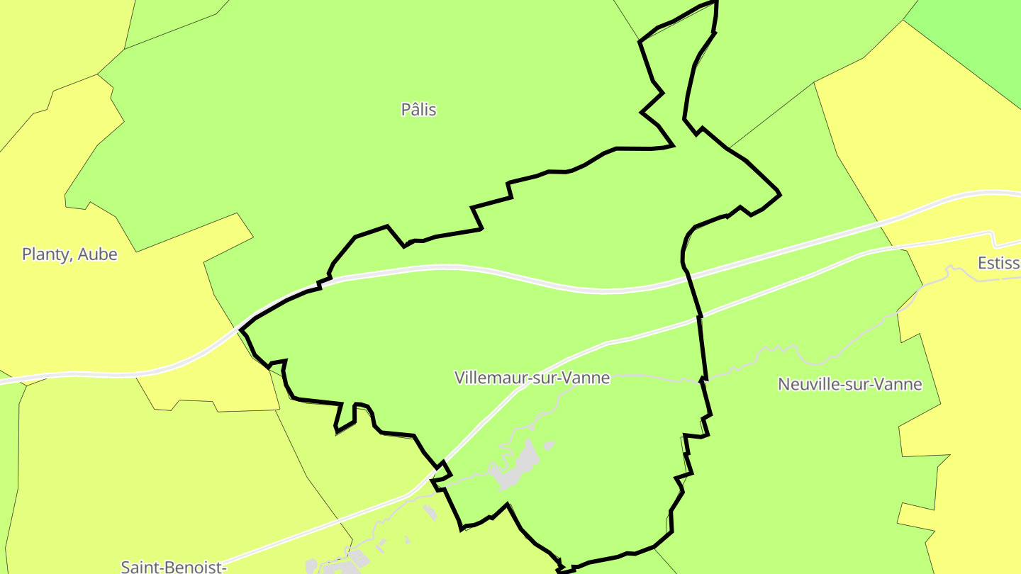 Carte des prix de l'immobilier Villemaur-sur-Vanne