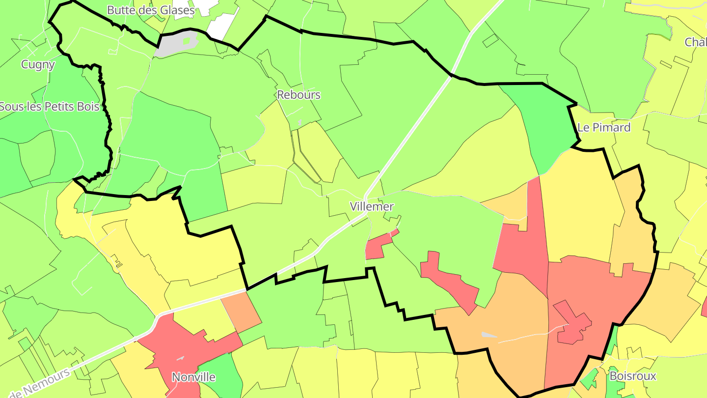 Carte des prix de l'immobilier Villemer
