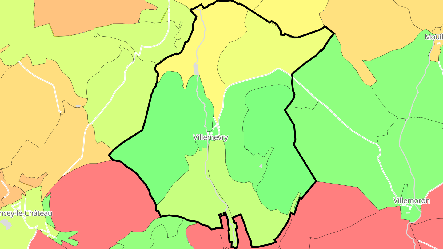 Carte des prix de l'immobilier Villemervry