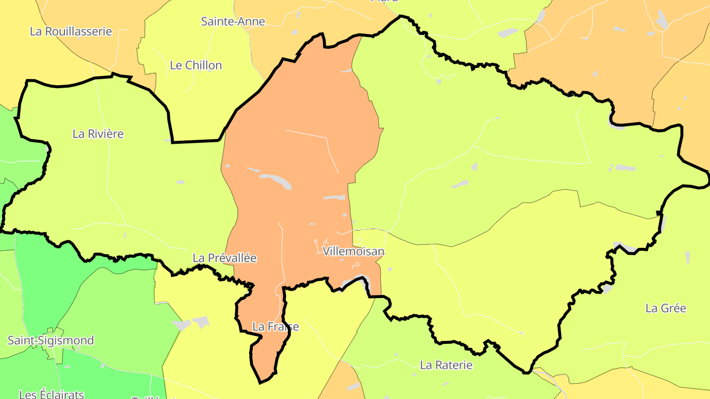 Carte des prix de l'immobilier Villemoisan