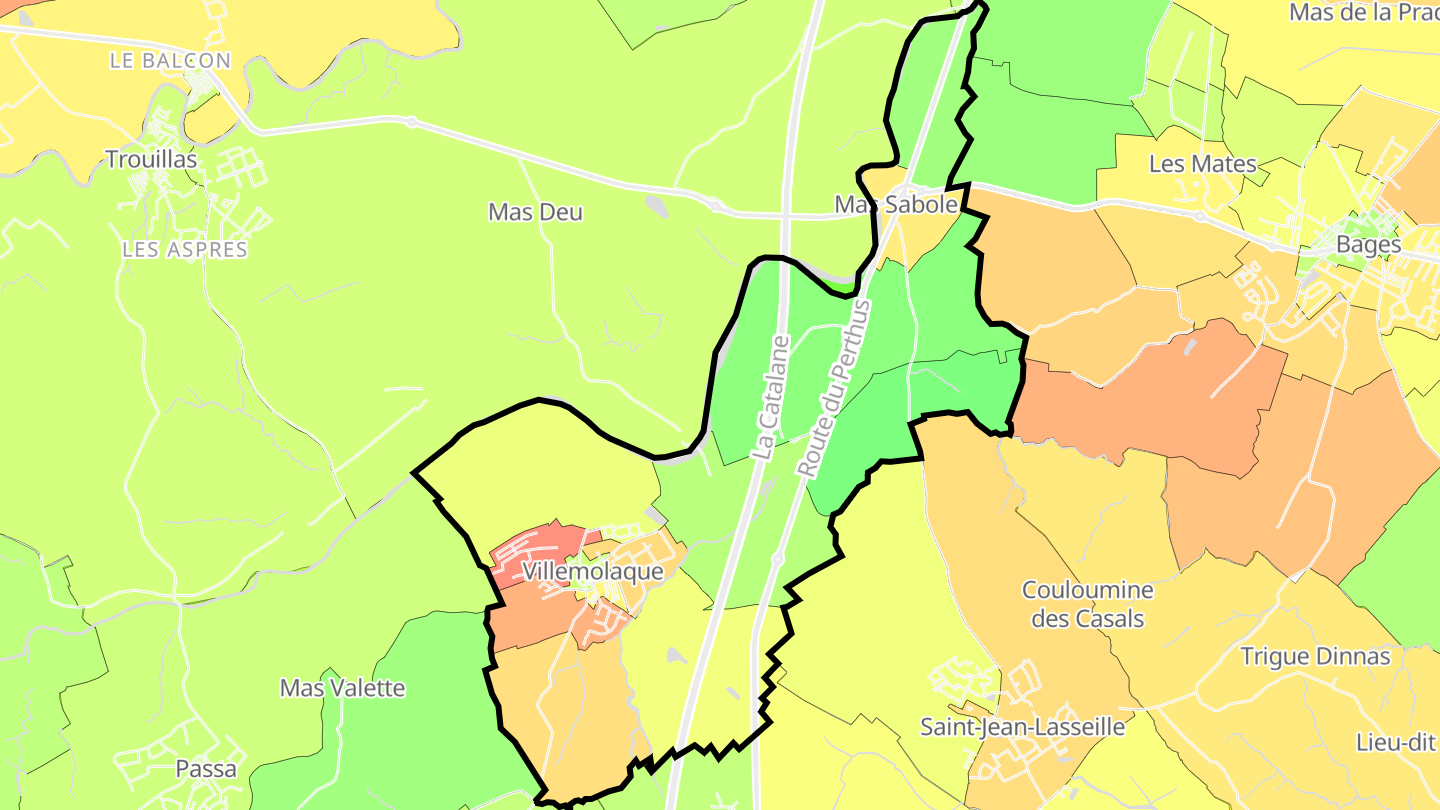 Carte des prix de l'immobilier Villemolaque