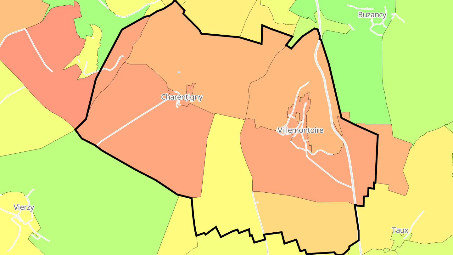 Carte des prix de l'immobilier Villemontoire