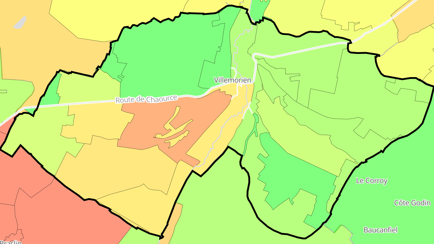 Carte des prix de l'immobilier Villemorien