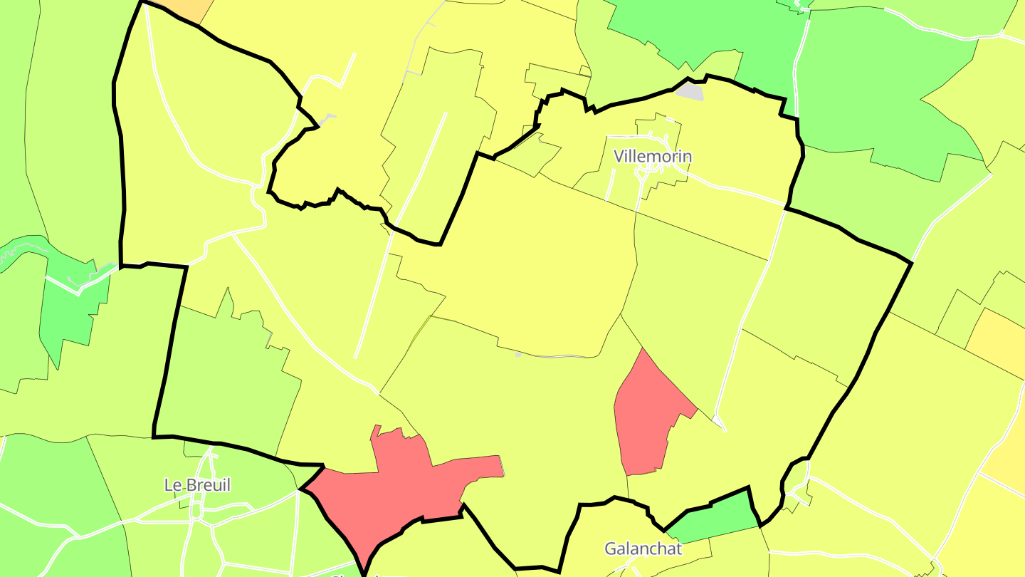 Carte des prix de l'immobilier Villemorin