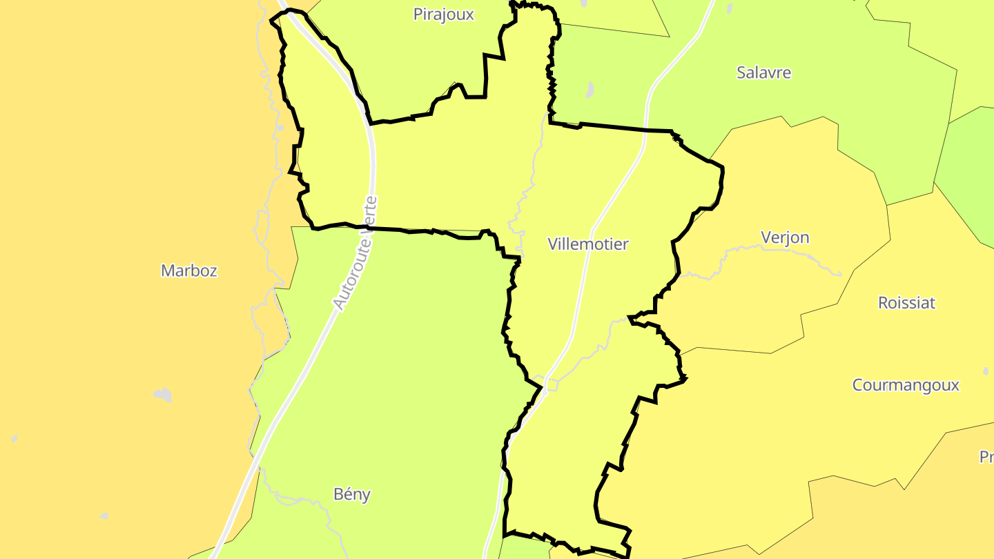 Carte des prix de l'immobilier Villemotier