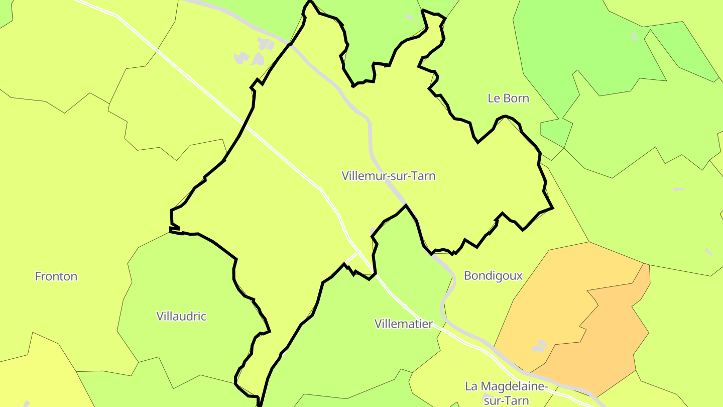 Carte des prix de l'immobilier Villemur-sur-Tarn
