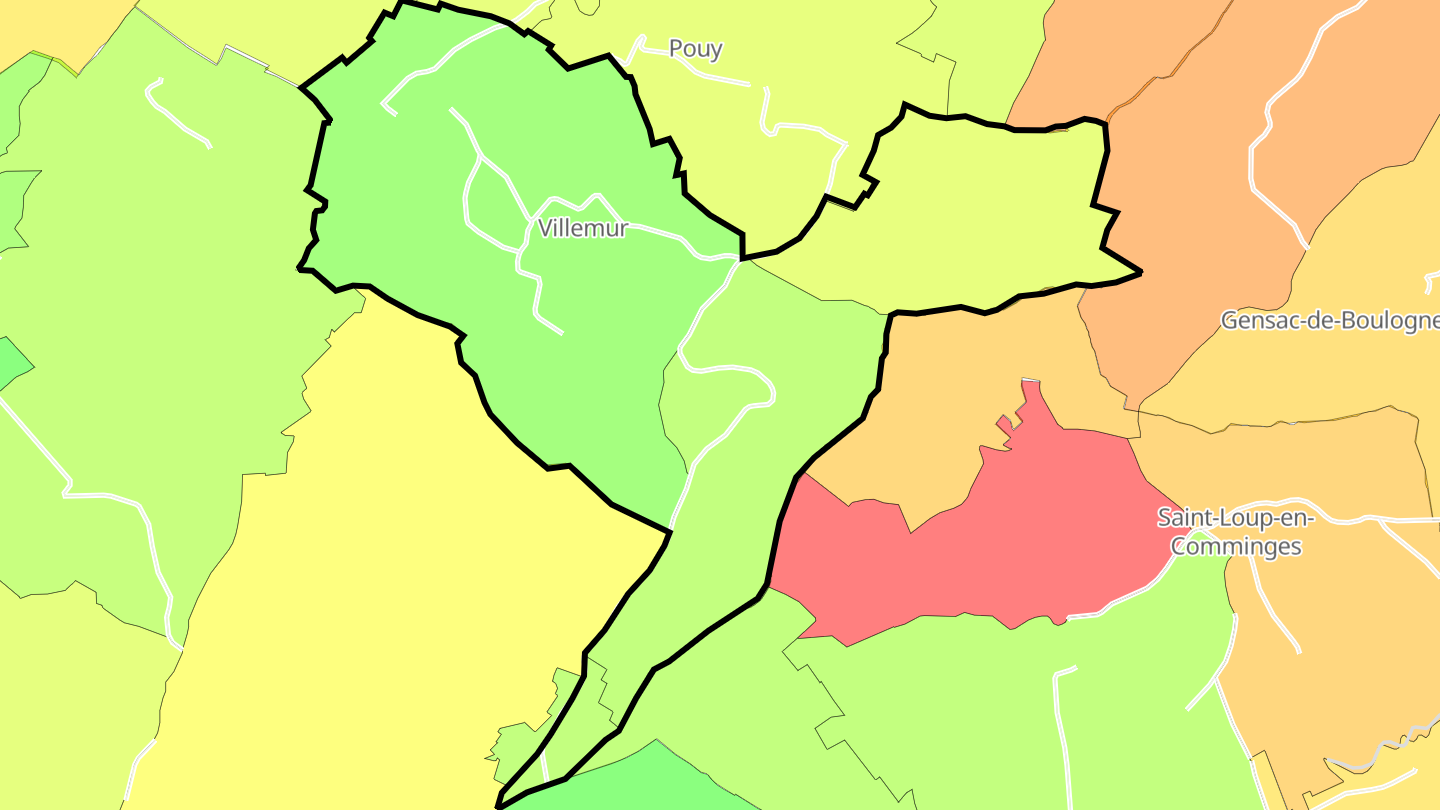 Carte des prix de l'immobilier Villemur