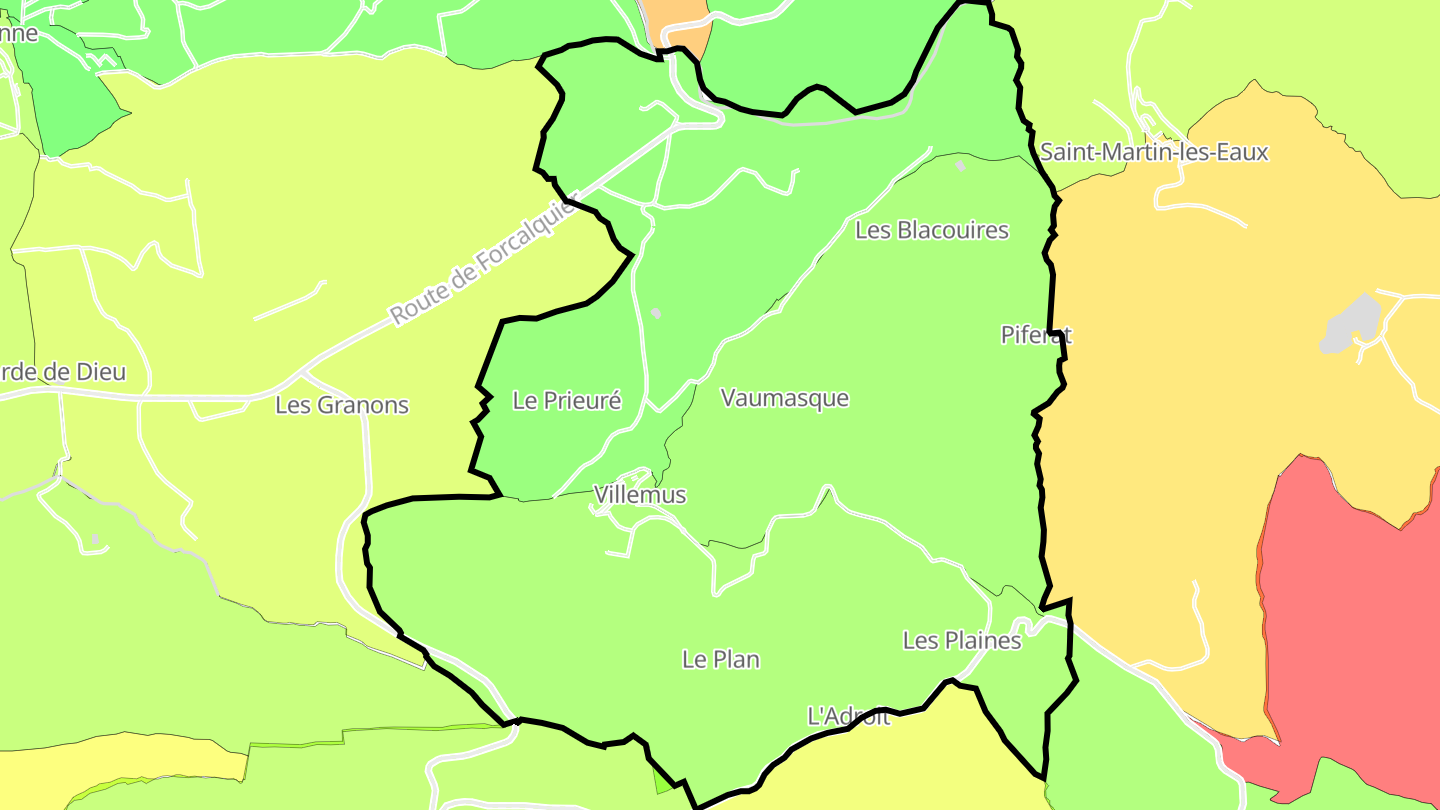 Carte des prix de l'immobilier Villemus
