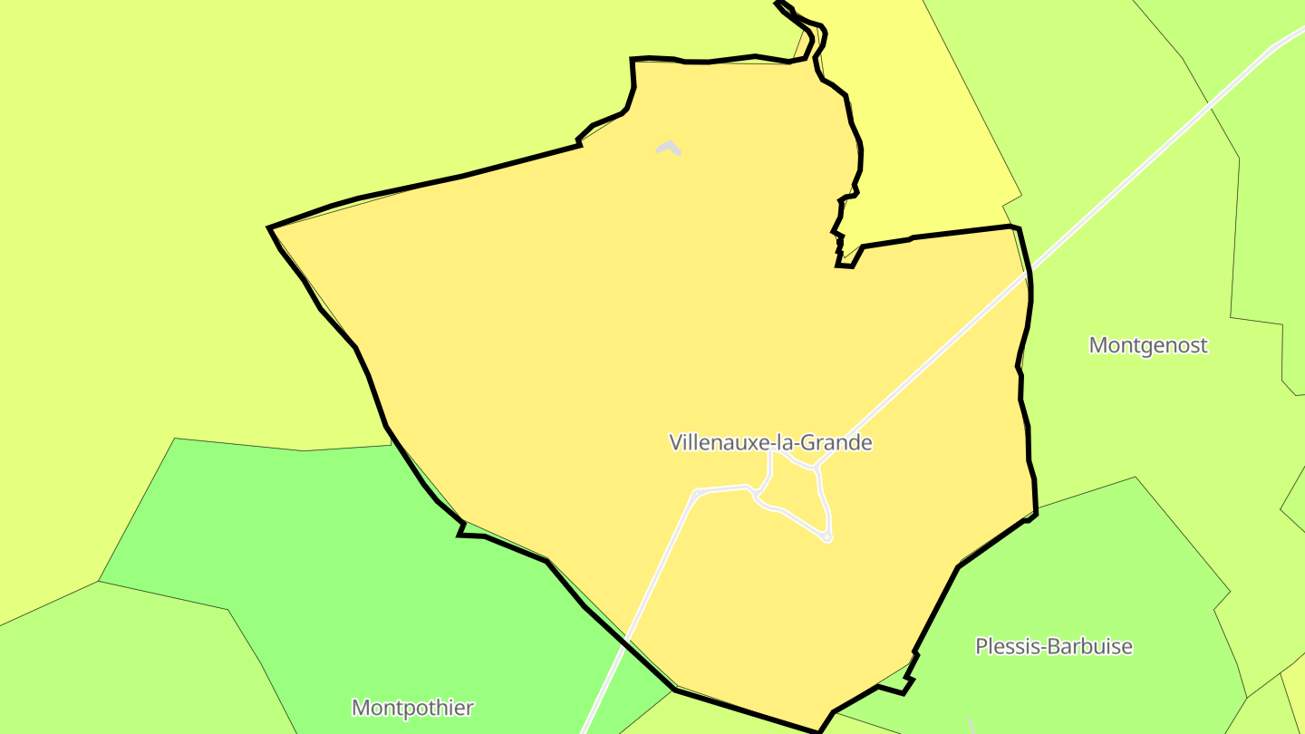 Carte des prix de l'immobilier Villenauxe-la-Grande