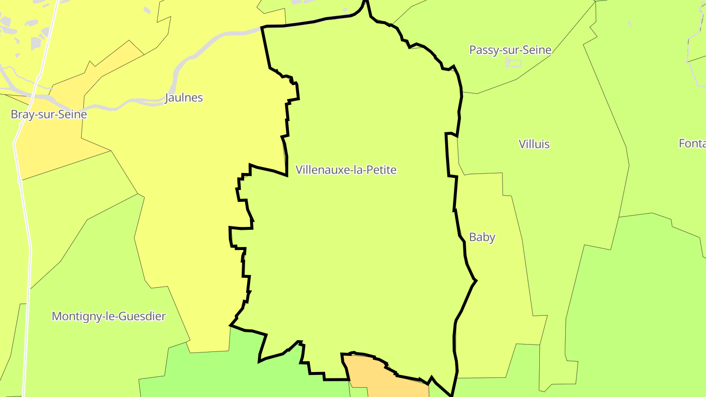 Carte des prix de l'immobilier Villenauxe-la-Petite