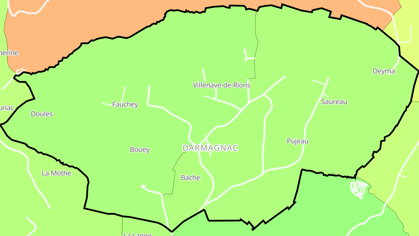 Carte des prix de l'immobilier Villenave-de-Rions