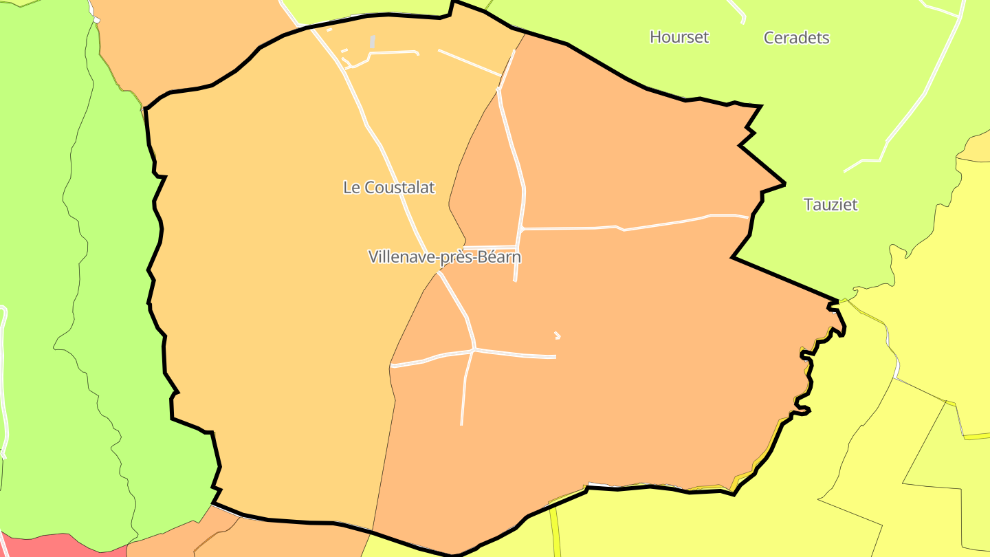 Carte des prix de l'immobilier Villenave-près-Béarn