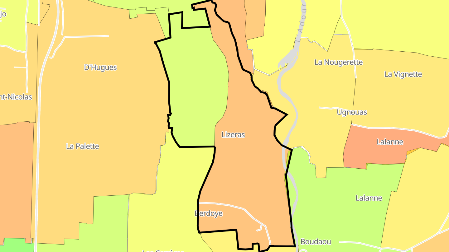 Carte des prix de l'immobilier Villenave-près-Marsac