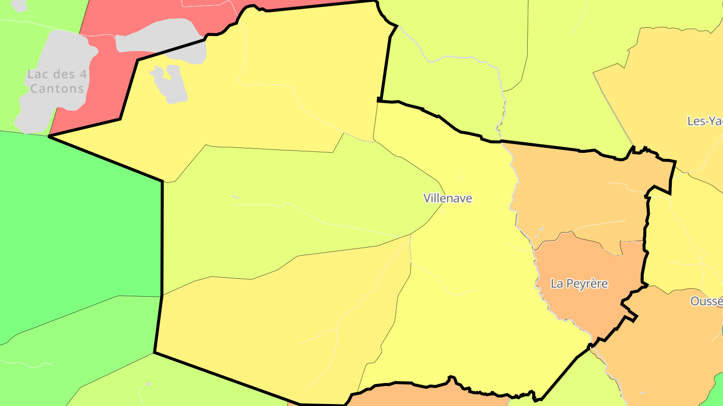 Carte des prix de l'immobilier Villenave