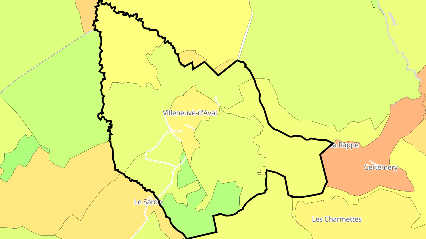 Carte des prix de l'immobilier Villeneuve-d'Aval