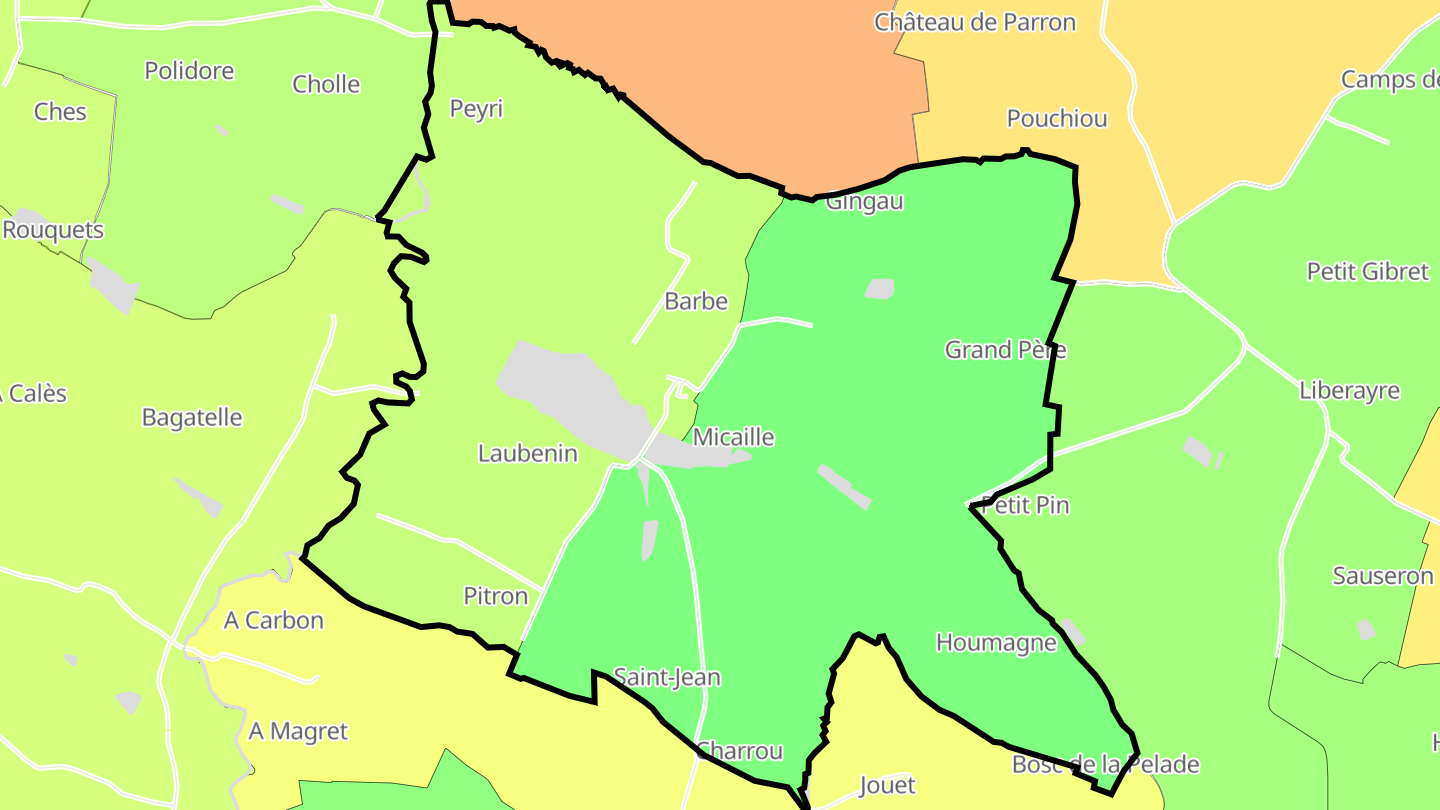 Carte des prix de l'immobilier Villeneuve-de-Mézin