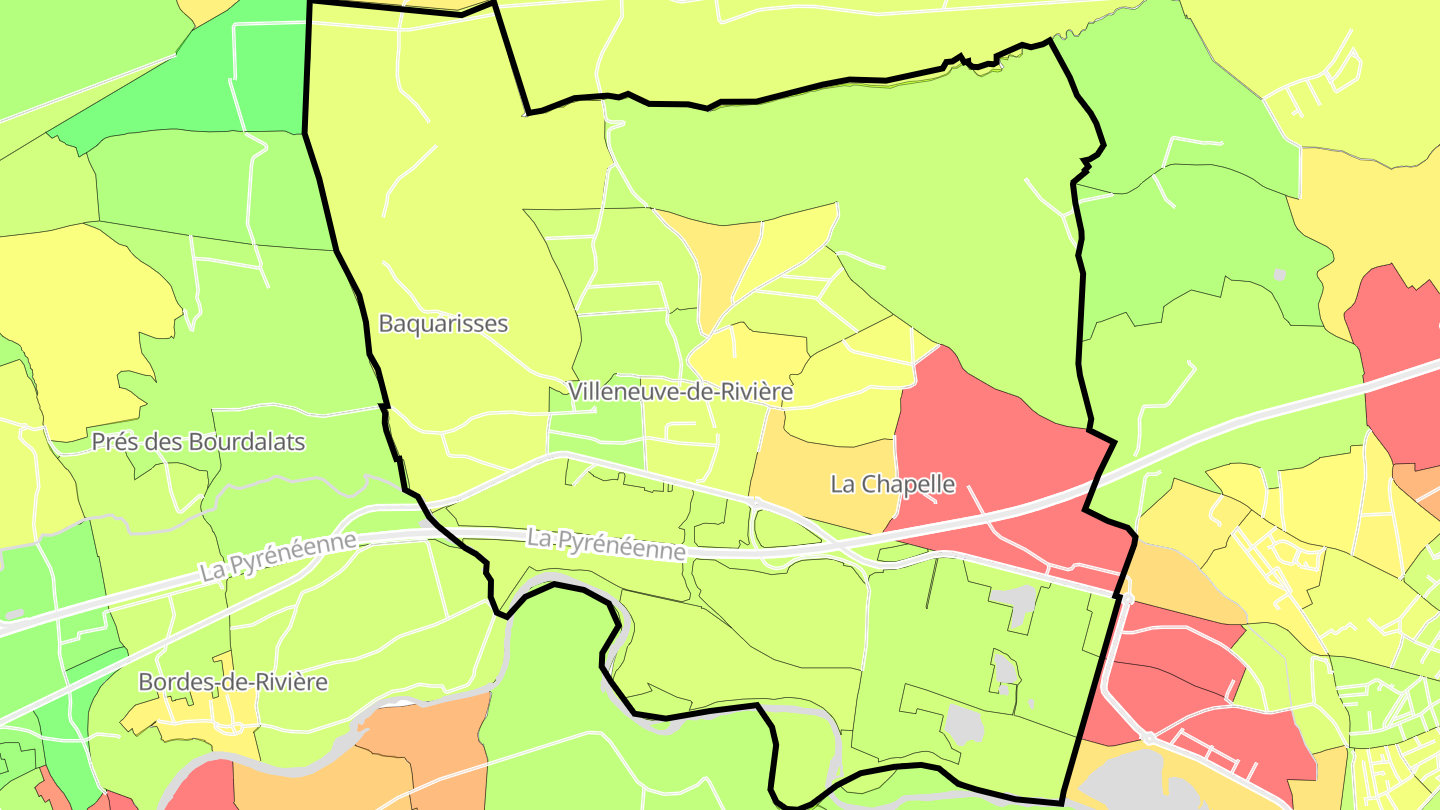 Carte des prix de l'immobilier Villeneuve-de-Rivière