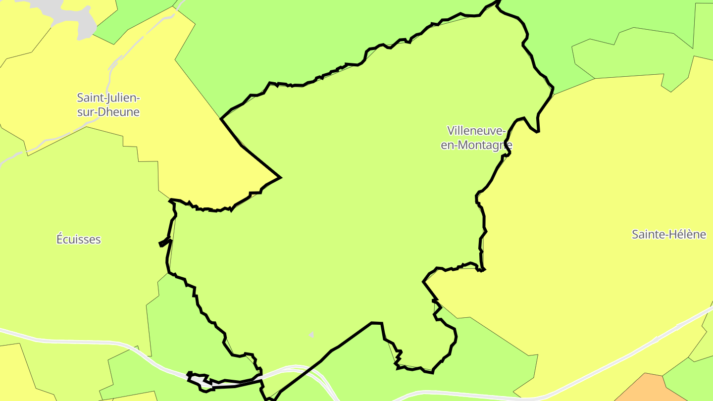 Carte des prix de l'immobilier Villeneuve-en-Montagne