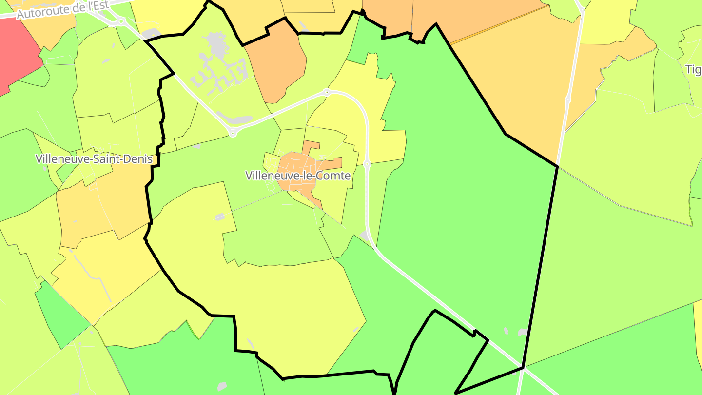 Carte des prix de l'immobilier Villeneuve-le-Comte