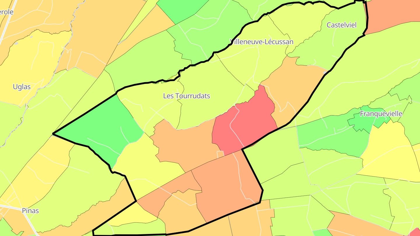Carte des prix de l'immobilier Villeneuve-Lécussan