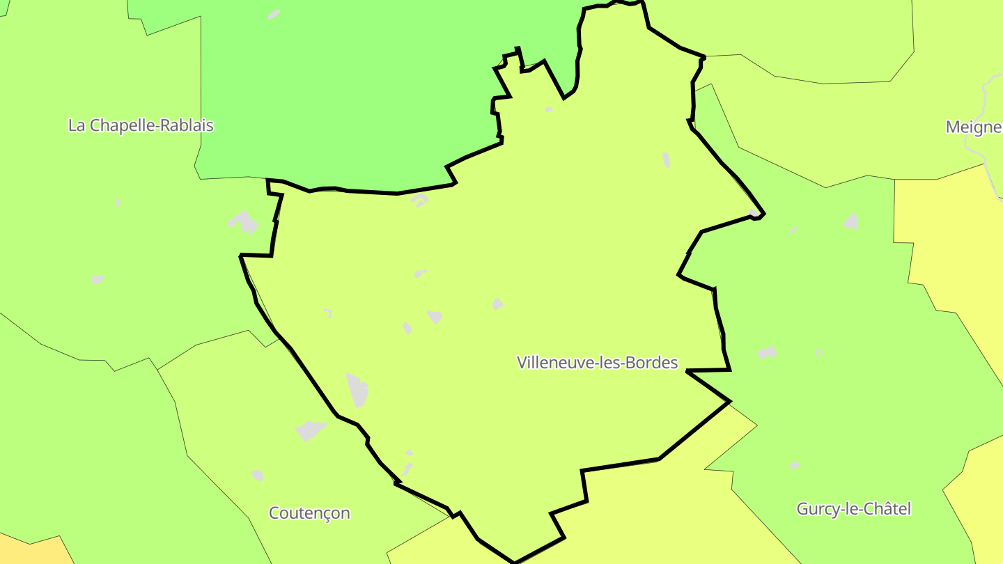Carte des prix de l'immobilier Villeneuve-les-Bordes