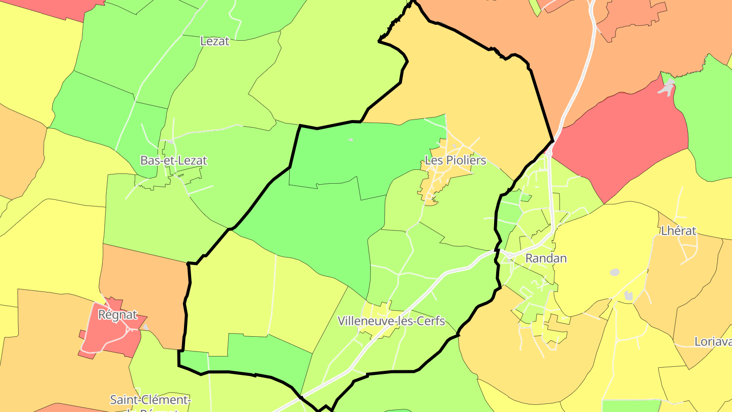 Carte des prix de l'immobilier Villeneuve-les-Cerfs