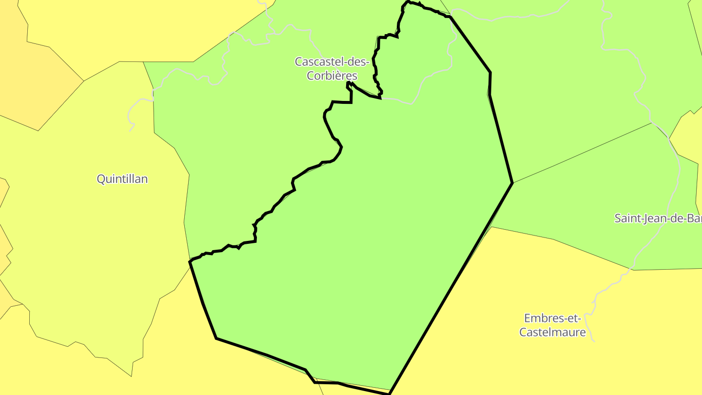 Carte des prix de l'immobilier Villeneuve-les-Corbières