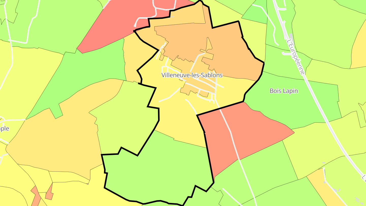 Carte des prix de l'immobilier Villeneuve-les-Sablons