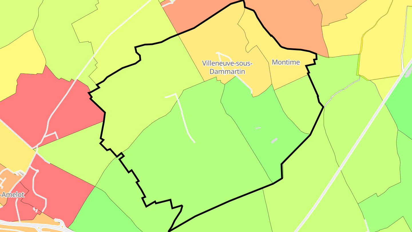 Carte des prix de l'immobilier Villeneuve-sous-Dammartin