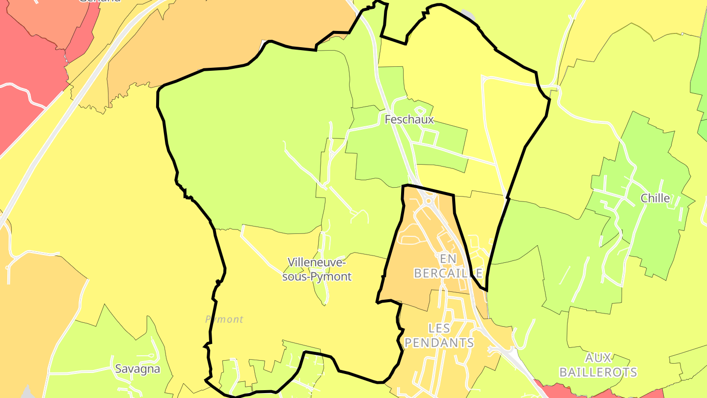 Carte des prix de l'immobilier Villeneuve-sous-Pymont